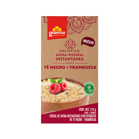 Avena Instantánea Holística Té negro + frambuesa