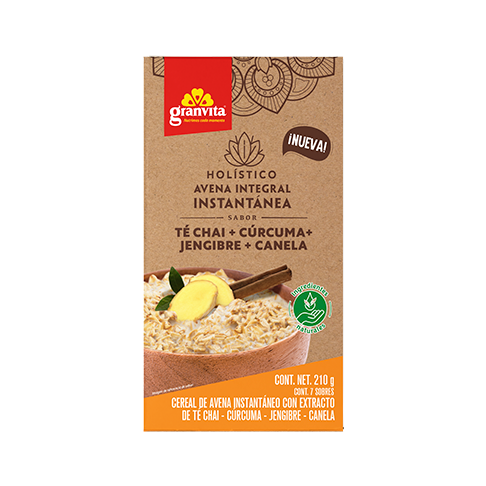 Avena Instantánea Holística Té chai + canela + jengibre + cúrcuma