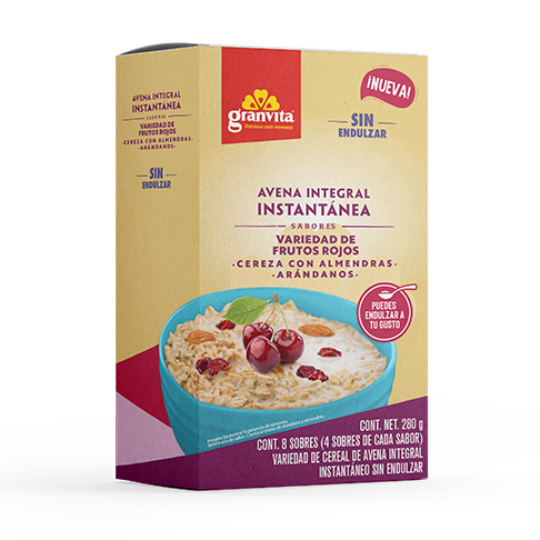 Avena Instantánea Integral Sin Sellos Sabores Variedad de frutos rojos