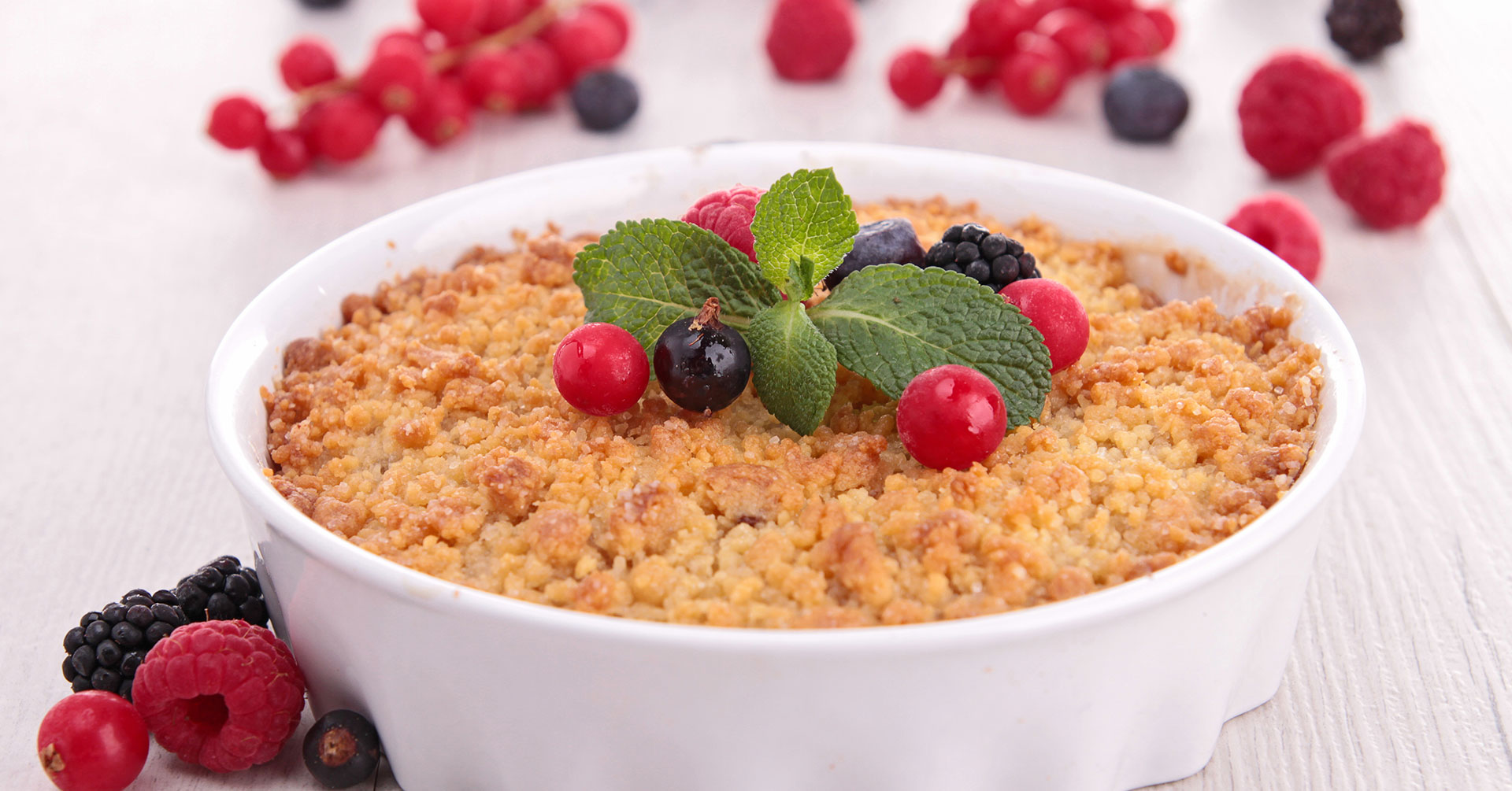 Tarta de manzana y arándanos rojos