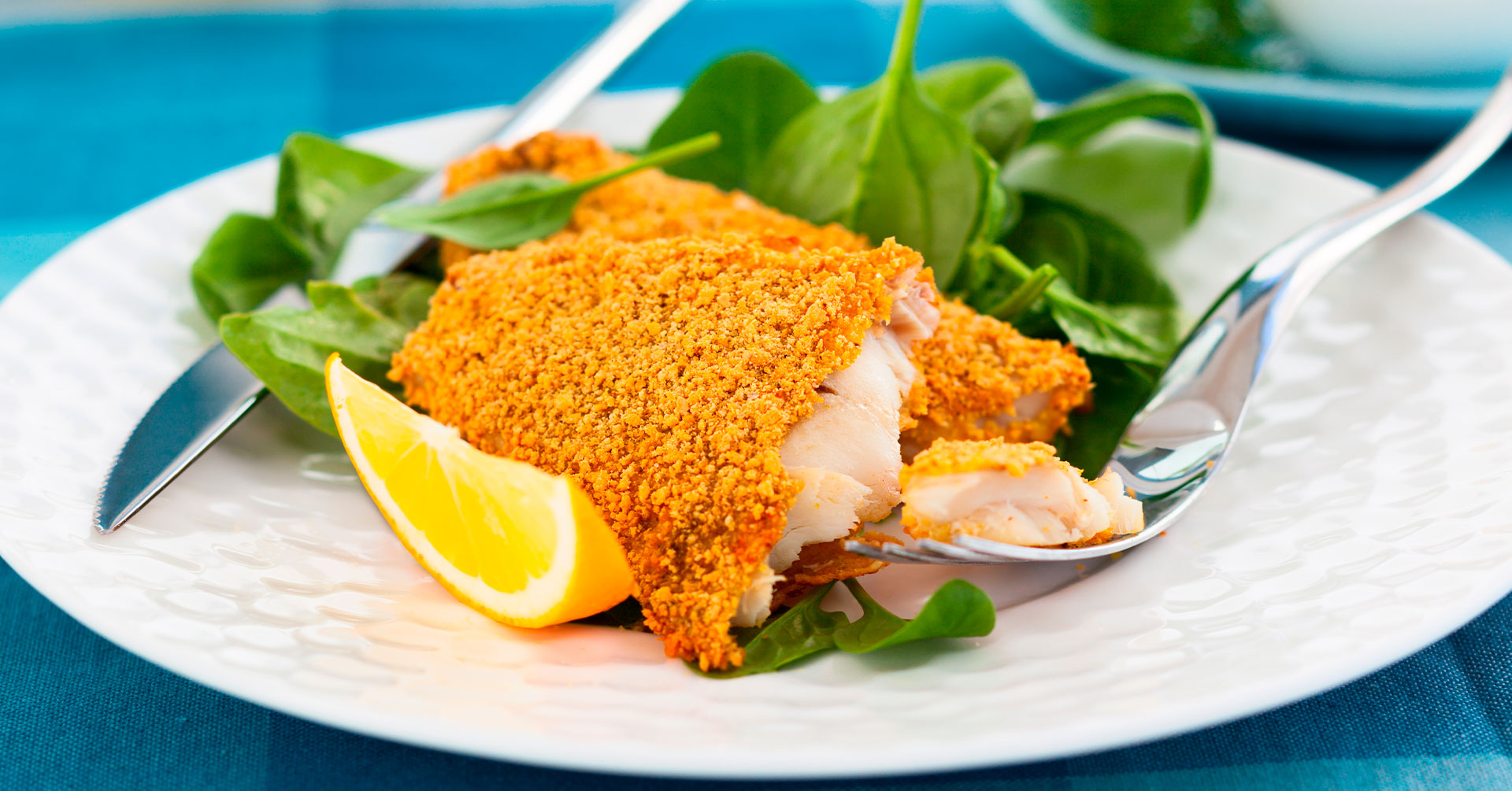 Pescado empanizado con avena