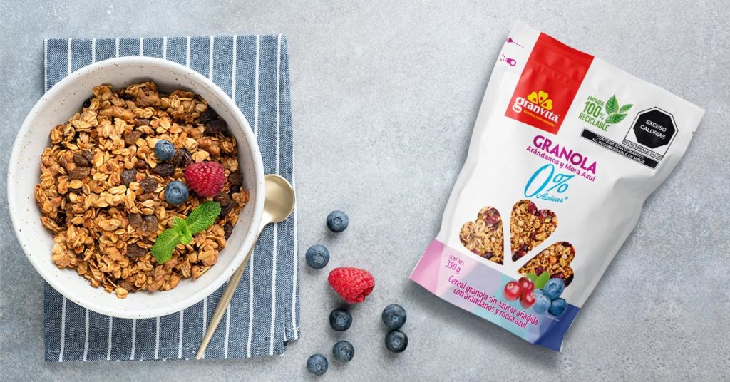 Imagen Granola cero azúcar sabor arándanos y mora azul