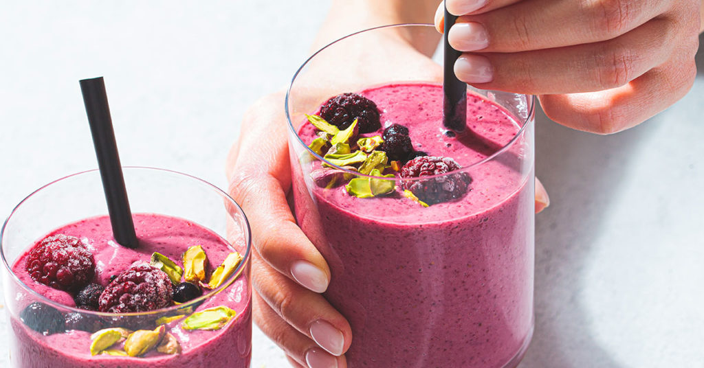 moras congeladas en licuado