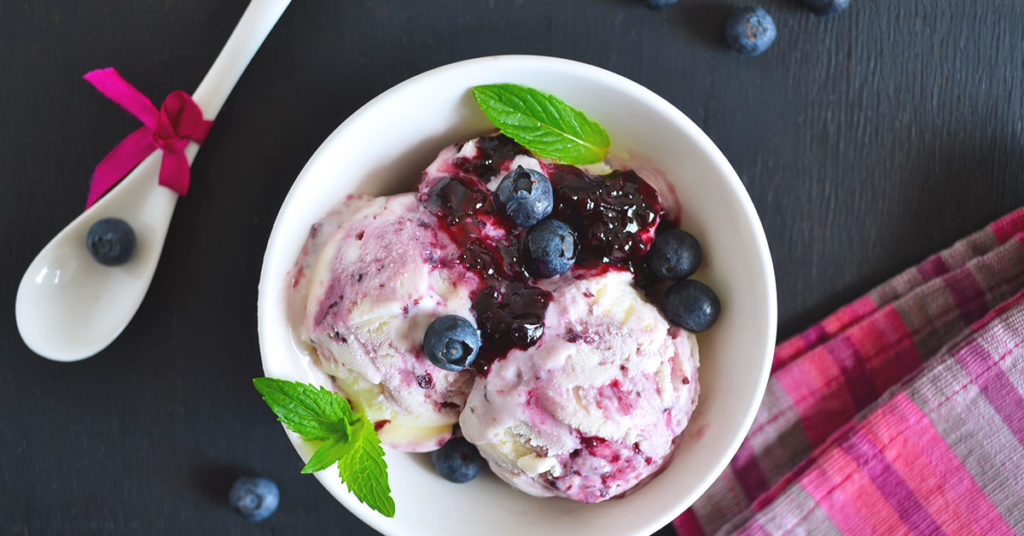 Arandanos congelados con yogur