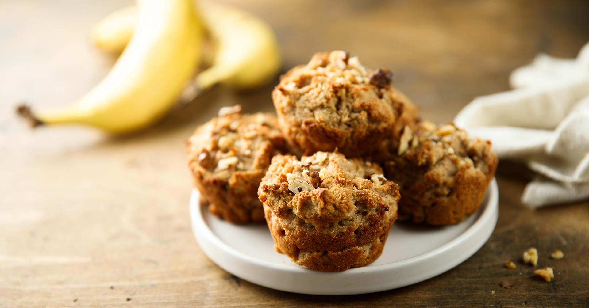 Muffins de plátano y avena