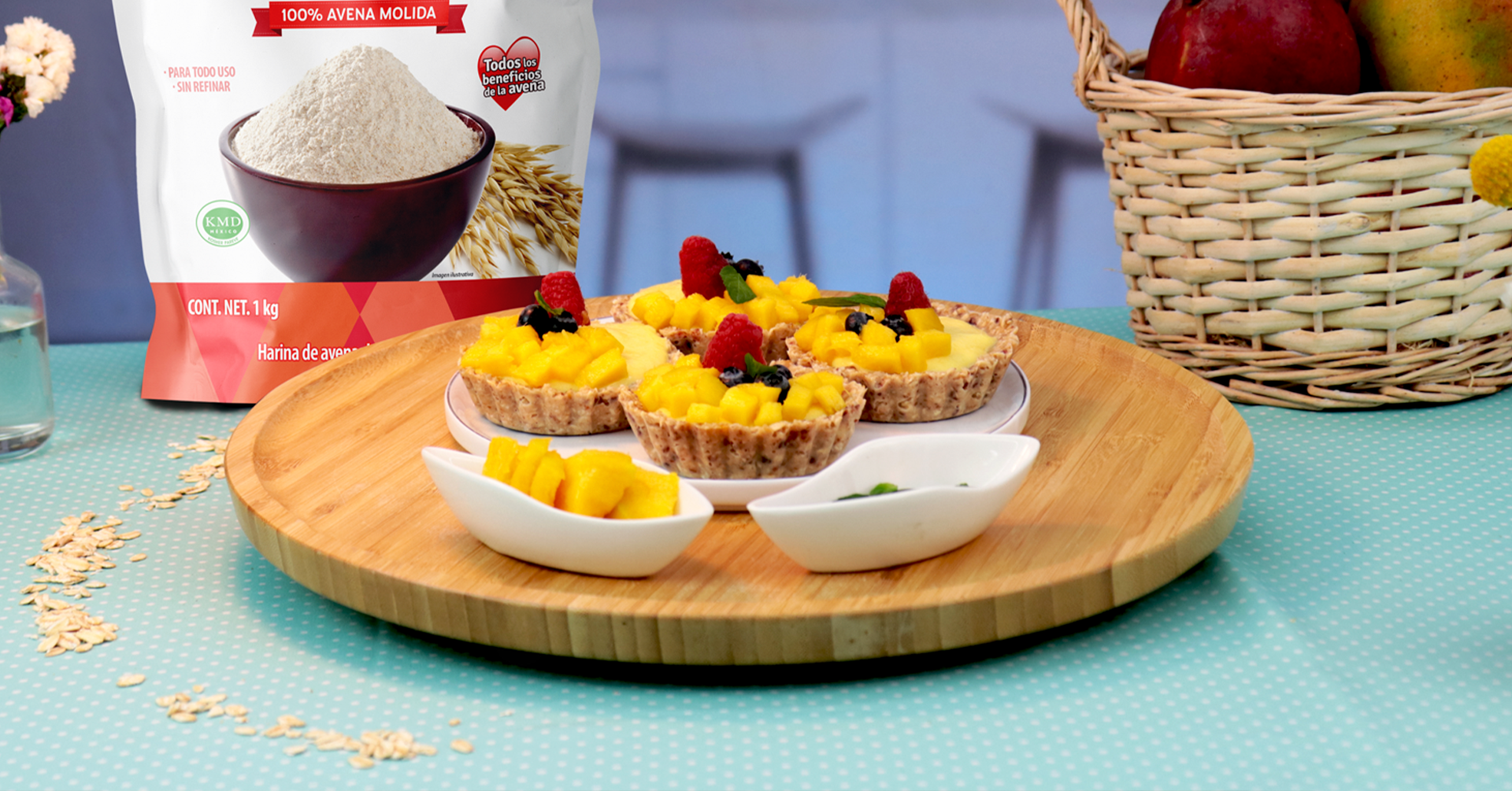 Tartitas de mango y avena