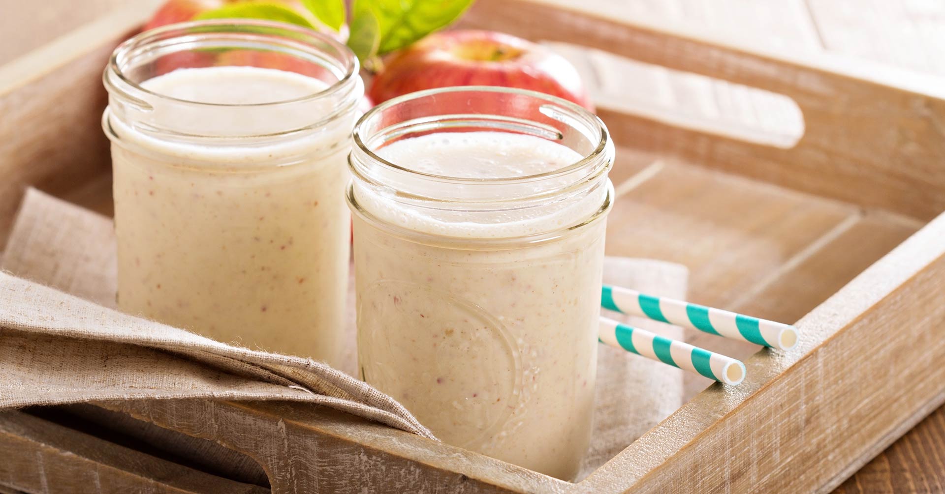 Licuado de avena, manzana y linaza