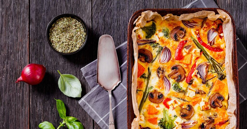 Imagen avena al horno con vegetales y queso 