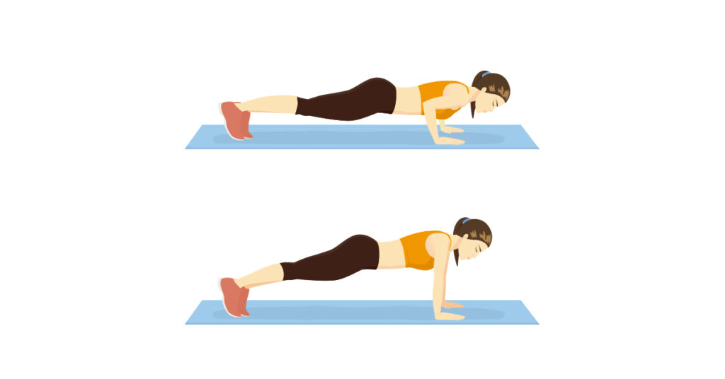 Imagen mujer haciendo flexiones 