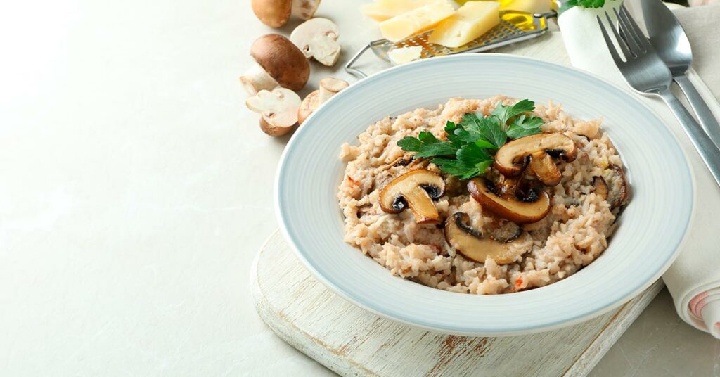 Imagen risotto de avena con champiñones 