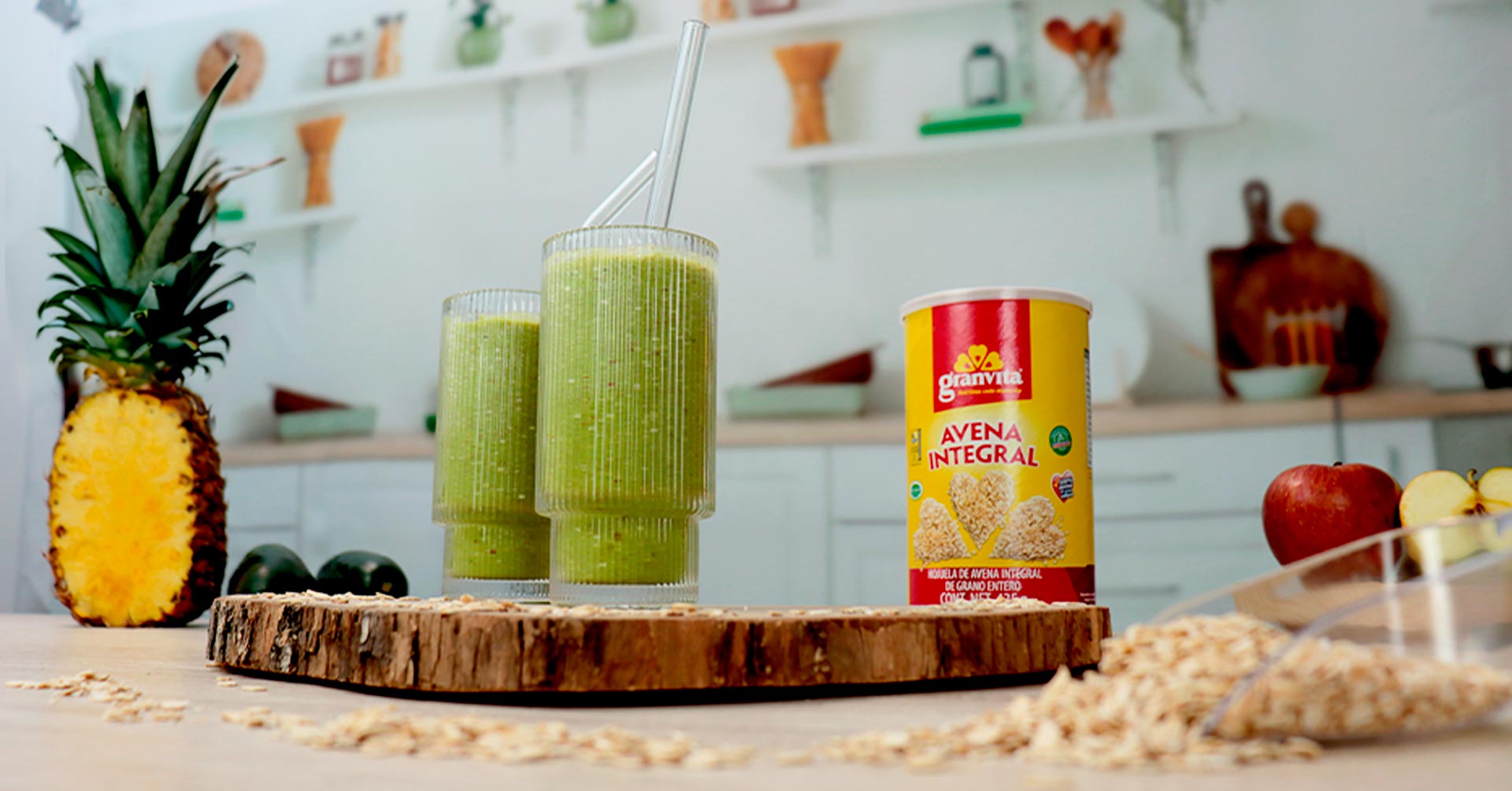 Jugo verde con avena