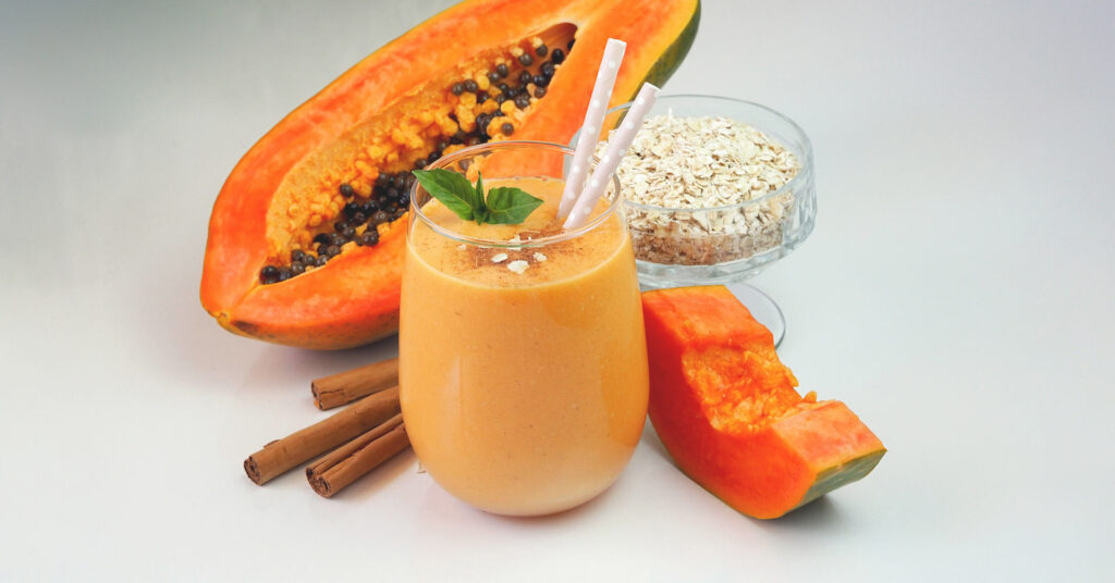 Imagen licuado papaya con avena 