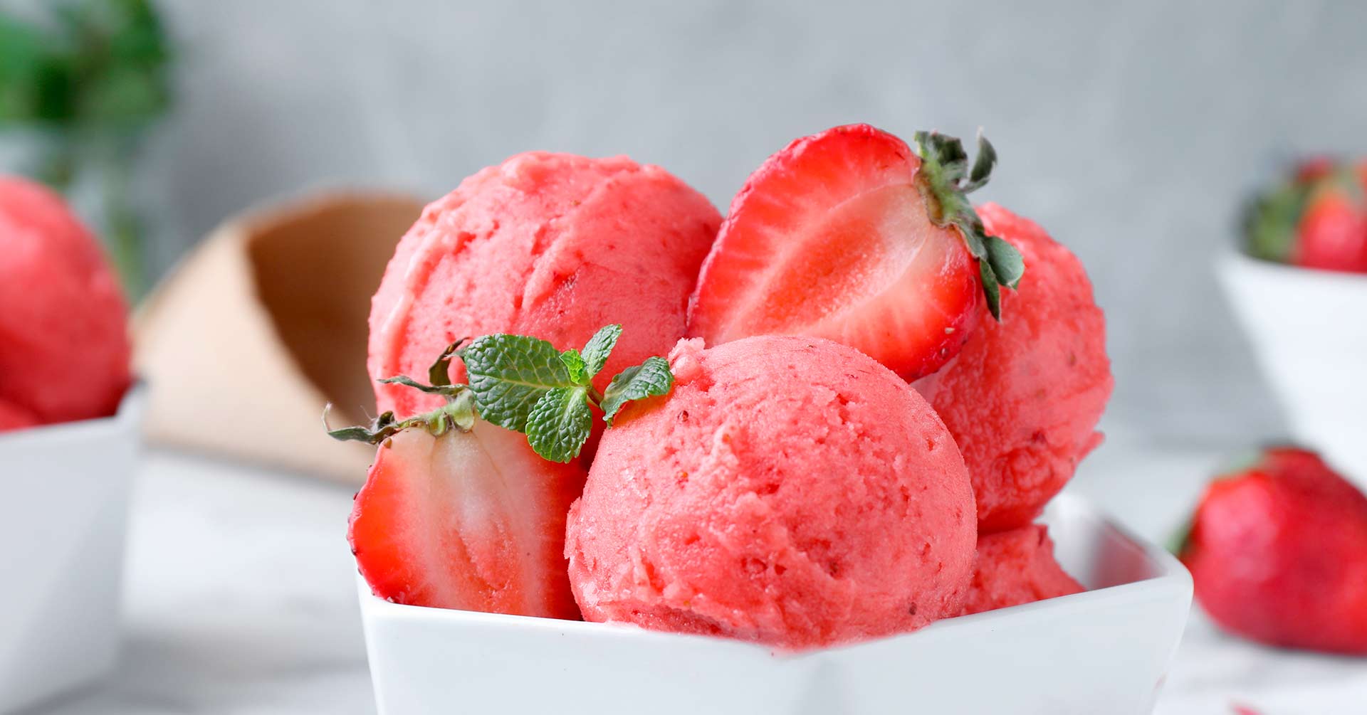 Helado granizado de fresa