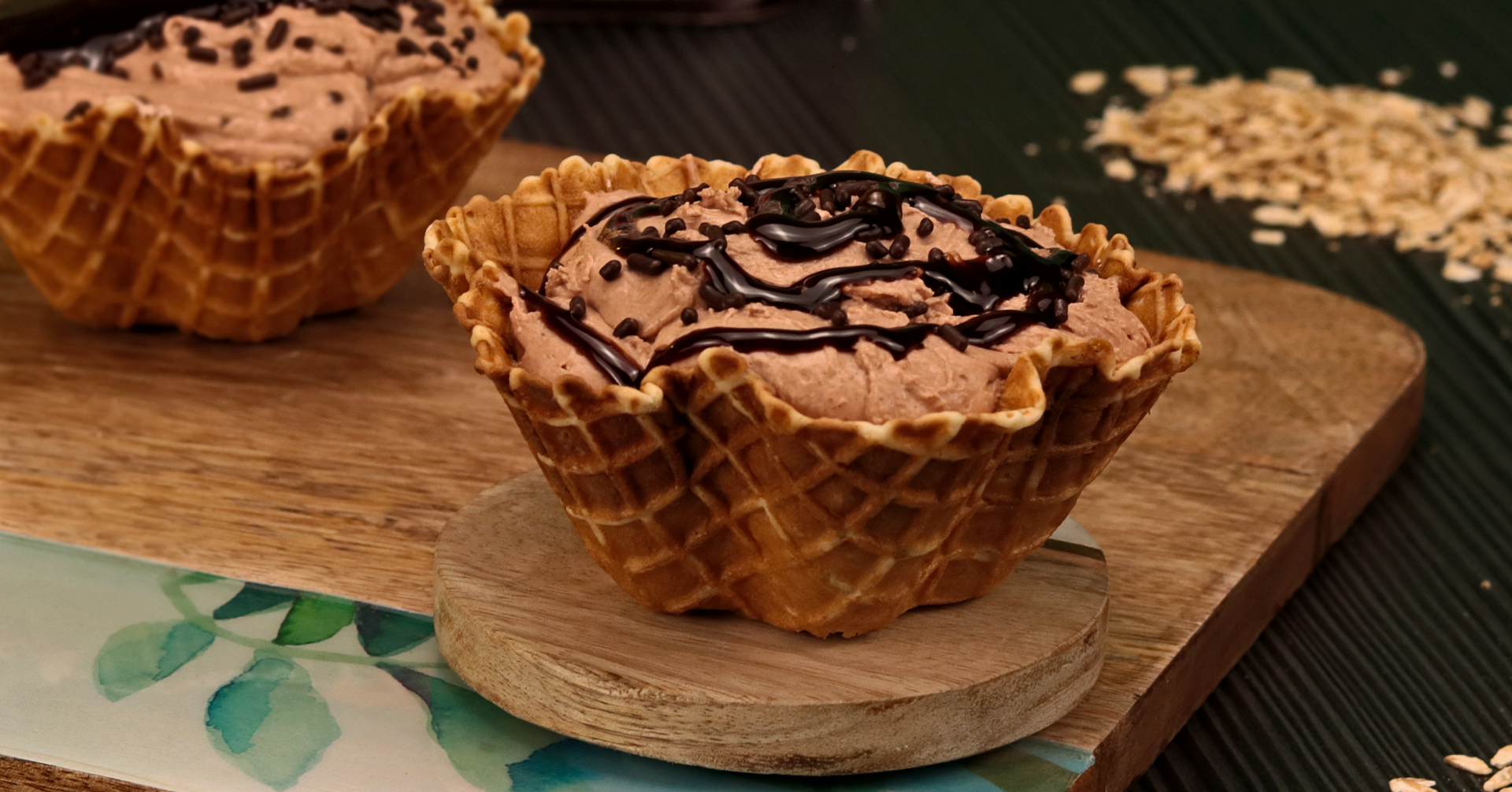 Helado de chocolate con avena