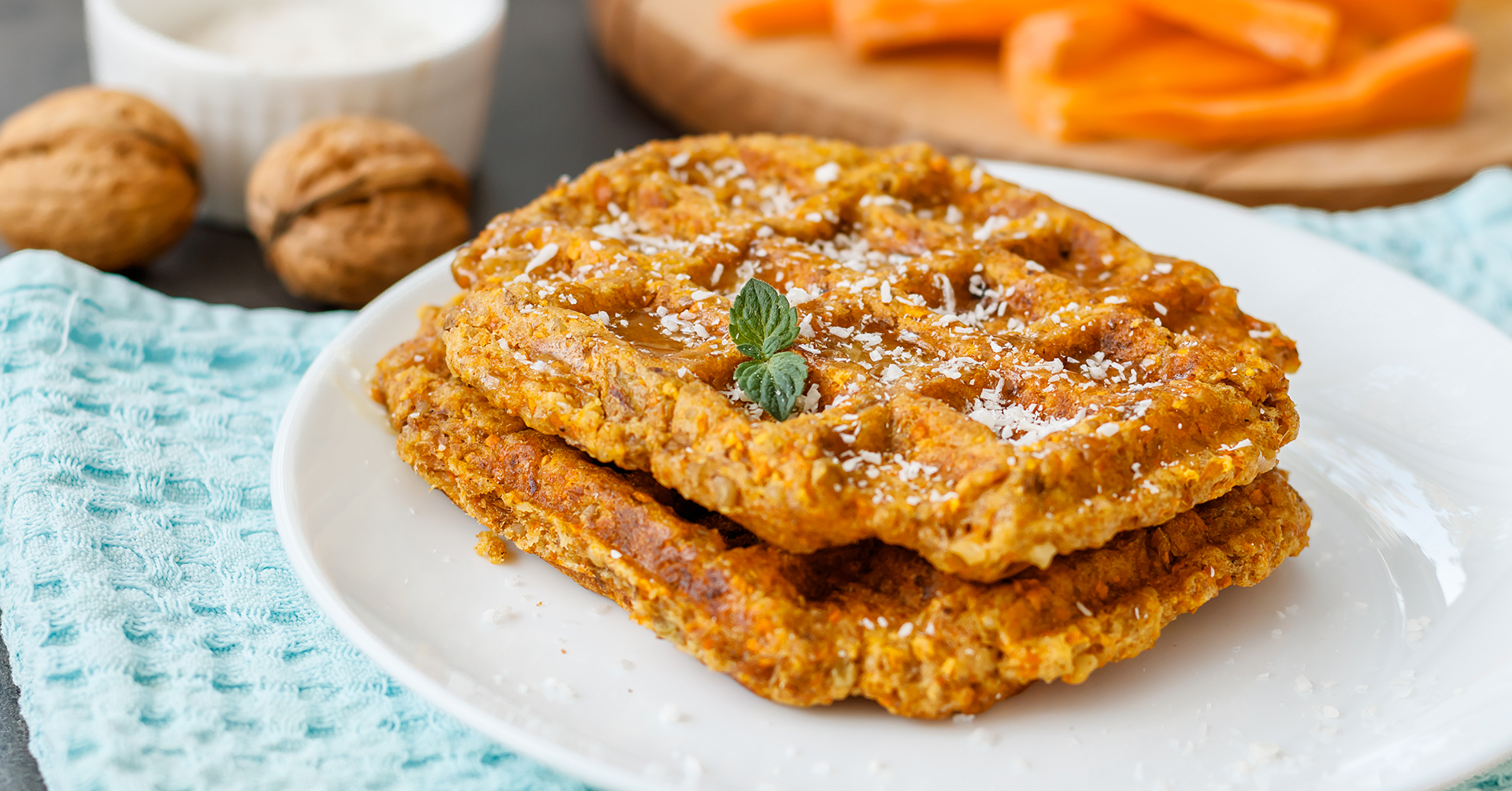 Waffles de avena con zanahoria